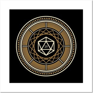 Geometric Circle Magic Polyhedral D20 Dice of The Witch Posters and Art